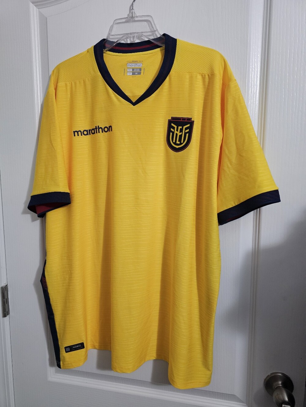 Marathon Soccer Jersey with Navy Trim Ecuador World Cup 2026 Size 3XL